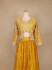 Yellow Floral Embroidered Semi Silk Bridesmaid Lehenga - Diadem