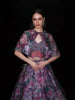 Lavender Floral printed Organza Party Wear Lehenga - Diadem