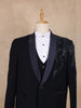 Blue Floral Designed Men's Suit - Diadem