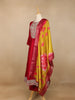 Red Floral Embroidery Crepe Straight cut Salwar Suit - Diadem