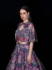 Lavender Floral printed Organza Party Wear Lehenga - Diadem