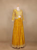 Yellow Floral Embroidered Semi Silk Bridesmaid Lehenga - Diadem
