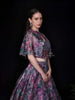 Lavender Floral printed Organza Party Wear Lehenga - Diadem