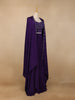 Purple Crepe Floral Embroidery Palazzo Suit - Diadem