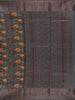 Teal Blue Floral Designed Chanderi Cotton Saree - Diadem
