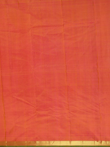 Parrot Green Solid Zari Border Kanchipuram Silk Saree - Diadem