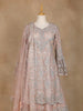 Pale Pink Bell Sleeve Bridal Lehenga with Floral Embroidery - Diadem