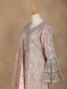 Pale Pink Bell Sleeve Bridal Lehenga with Floral Embroidery - Diadem
