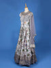 Grey Floral Printed and Embroidery Ethnic Gown - Diadem