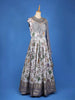Grey Floral Printed and Embroidery Ethnic Gown - Diadem