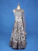 Grey Floral Printed and Embroidery Ethnic Gown - Diadem