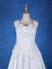 White Satin Floral Lace Designed Wedding Gown - Diadem