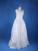 White Satin Floral Lace Designed Wedding Gown - Diadem