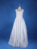 White Satin Floral Lace Designed Wedding Gown - Diadem
