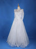 White Net Floral Sequin Embroidery Wedding Gown - Diadem