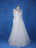 White Net Floral Sequin Embroidery Wedding Gown - Diadem