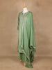 Pista Green Straight Cut Salwar Suit Adorned With Sequins and Floral Designs, with 3/4 Sleeve and Matching Dupatta - Diadem