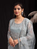 Light Blue Floral Embroidered Net Salwar Suit - Diadem