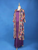 Purple Solid Gown paired with Embroidery Overcoat - Diadem