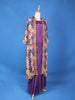 Purple Solid Gown paired with Embroidery Overcoat - Diadem