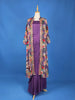 Purple Solid Gown paired with Embroidery Overcoat - Diadem