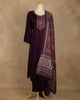 Wine Mirror Embroidered Straight Cut Salwar Suit - Diadem