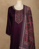 Wine Mirror Embroidered Straight Cut Salwar Suit - Diadem