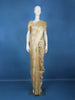 Antique Gold Floral Design Semi Tissue Saree - Diadem