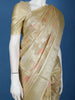 Antique Gold Floral Design Semi Tissue Saree - Diadem