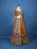 Antique Gold Sequin Embroidery Bridal Net Lehenga - Diadem