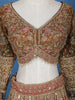 Antique Gold Sequin Embroidery Bridal Net Lehenga - Diadem