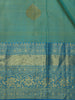 Aqua Blue  Butta Woven Design Kanchipuram Silk Saree