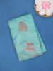 Aqua Blue Floral Butta Woven Fancy Art Silk Saree