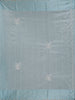 Aqua Blue Floral Embroidered Raw Silk Saree