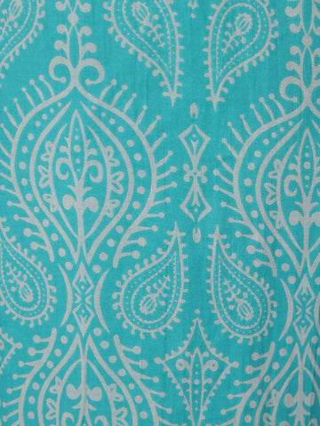 Aqua Blue Paisley Designed Cotton Salwar Suit - Diadem