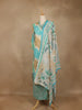 Aqua Blue Tie-Dye Printed Cotton Salwar Suit With Dupatta - Diadem