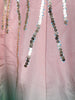 Aqua Blue and Blush Pink Sequins and Bead Embroidered Tissue Silk Lehenga Set
