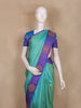 Aqua Green Brocade Woven Design Pure Kanchipuram Silk Saree