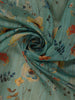 Aqua Green Floral Design Semi Tussar Saree