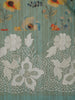 Aqua Green Floral Design Semi Tussar Saree
