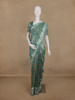 Aqua Green Floral Design Semi Tussar Saree