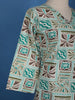Aqua Blue Abstract Printed Cotton Salwar Suit - Diadem