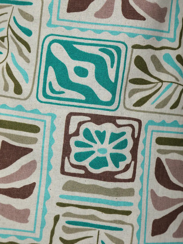 Aqua Blue Abstract Printed Cotton Salwar Suit - Diadem