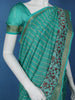 Aqua Blue Floral Designed Chanderi Cotton Saree - Diadem