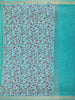 Aqua Blue Floral Designed Chanderi Cotton Saree - Diadem