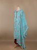 Aqua Blue Floral Designed Cotton Salwar Suit - Diadem
