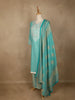 Aqua Blue Floral Designed Cotton Straight Cut Salwar Suit - Diadem