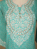 Aqua Blue Floral Designed Cotton Straight Cut Salwar Suit - Diadem