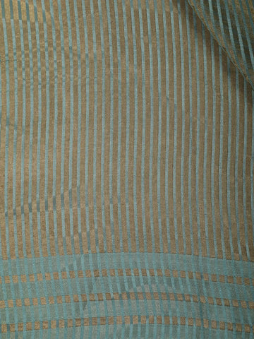 Aqua Blue Stripes Designed Organza Designer Saree - Diadem