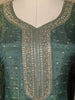 Aqua Green Dot Designed Tissue Silk Gown - Diadem